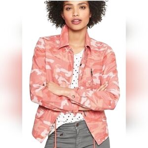 GAP Women's Coral Camouflage Utility Jacket (Size:xL)